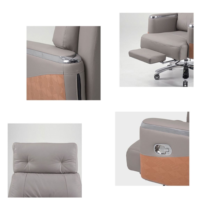 Ghế giám đốc cao cấp ngả lưng có gác chân bọc da công nghiệp: SG - 3803 - $hienthicat
